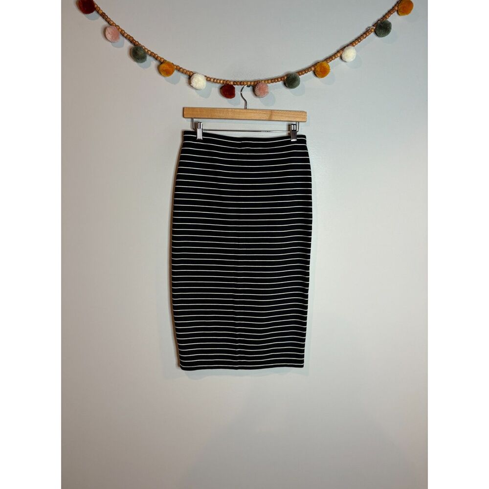 Max Studio black striped bodycon pencil skirt
